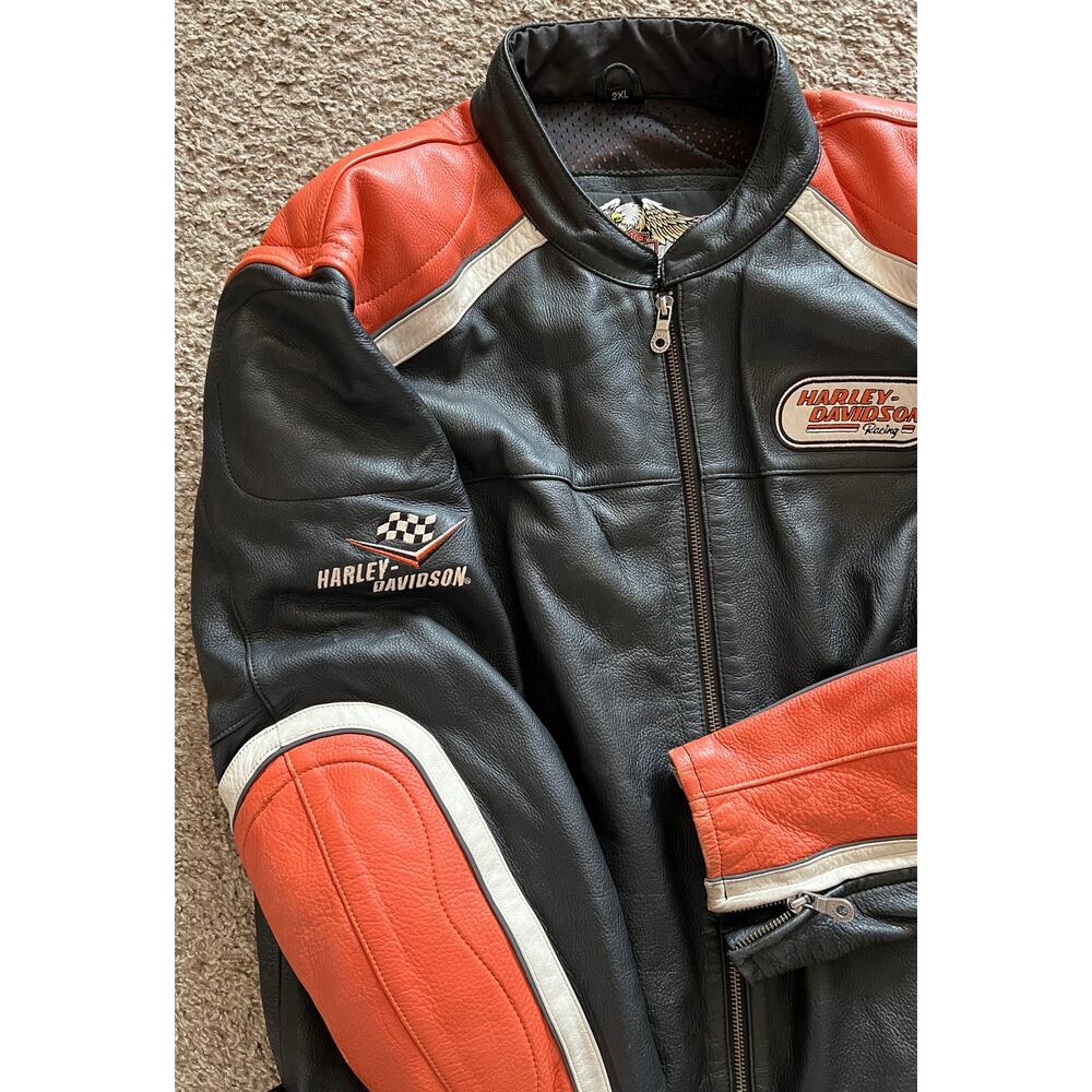 Harley-Davidson Leather Cafe Racer Limited Edition Motorcycle Jacket SZ 2XL USED - Picture 5 of 15